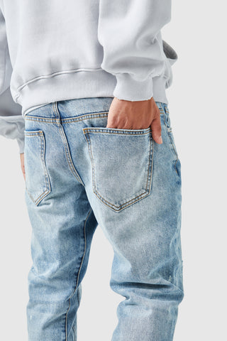 Inferno Jean - Lichtblauwe steenwas