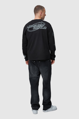 LORENZO WORLD STICKER LS TEE - BLACK